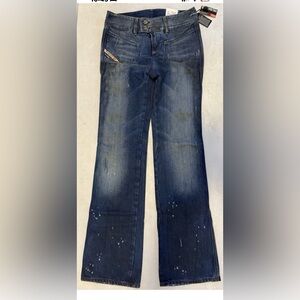 New Authentic Women's DIESEL JEANS HUSH 732 Size 25x32 BOOTCUT LOW RISE Denim
